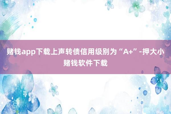 赌钱app下载上声转债信用级别为“A+”-押大小赌钱软件下载