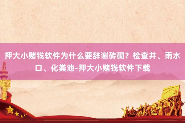 押大小赌钱软件为什么要辞谢砖砌？检查井、雨水口、化粪池-押大小赌钱软件下载