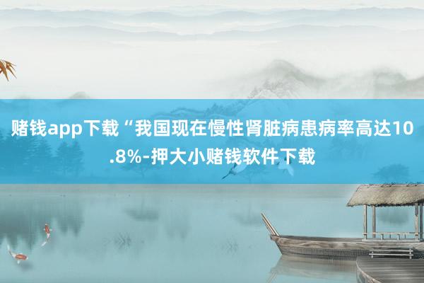 赌钱app下载“我国现在慢性肾脏病患病率高达10.8%-押大小赌钱软件下载