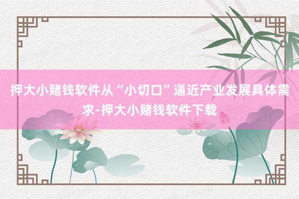 押大小赌钱软件从“小切口”逼近产业发展具体需求-押大小赌钱软件下载