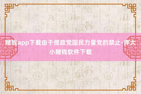 赌钱app下载由于捏政党国民力量党的禁止-押大小赌钱软件下载