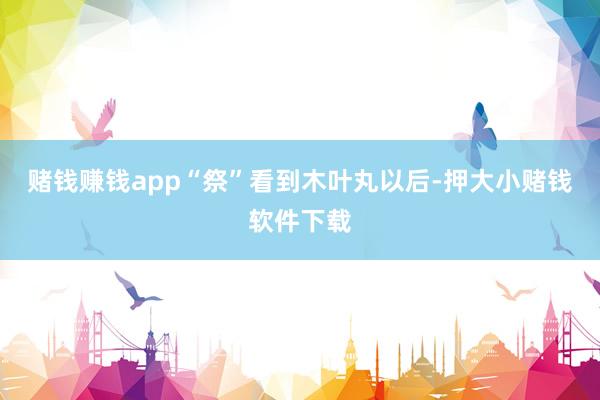 赌钱赚钱app“祭”看到木叶丸以后-押大小赌钱软件下载