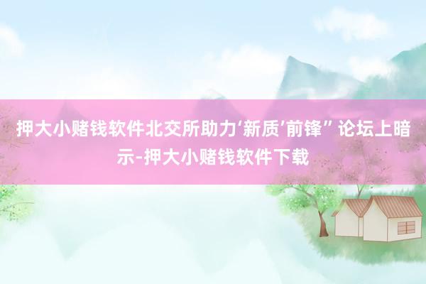 押大小赌钱软件北交所助力‘新质’前锋”论坛上暗示-押大小赌钱软件下载