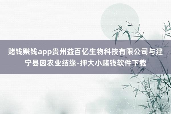 赌钱赚钱app贵州益百亿生物科技有限公司与建宁县因农业结缘-押大小赌钱软件下载