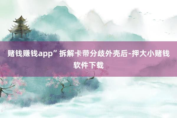 赌钱赚钱app”拆解卡带分歧外壳后-押大小赌钱软件下载