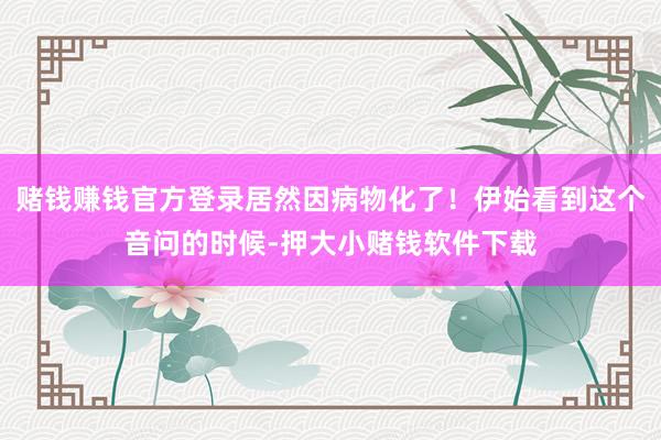 赌钱赚钱官方登录居然因病物化了！伊始看到这个音问的时候-押大小赌钱软件下载