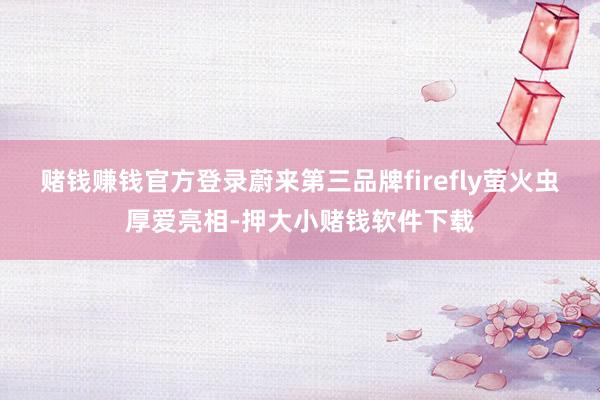 赌钱赚钱官方登录蔚来第三品牌firefly萤火虫厚爱亮相-押大小赌钱软件下载