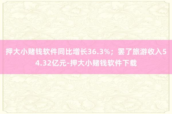 押大小赌钱软件同比增长36.3%；罢了旅游收入54.32亿元-押大小赌钱软件下载