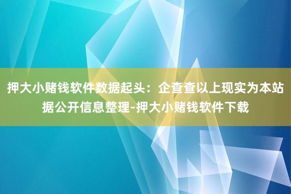 押大小赌钱软件数据起头：企查查以上现实为本站据公开信息整理-押大小赌钱软件下载