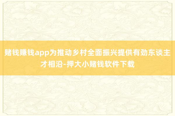 赌钱赚钱app为推动乡村全面振兴提供有劲东谈主才相沿-押大小赌钱软件下载