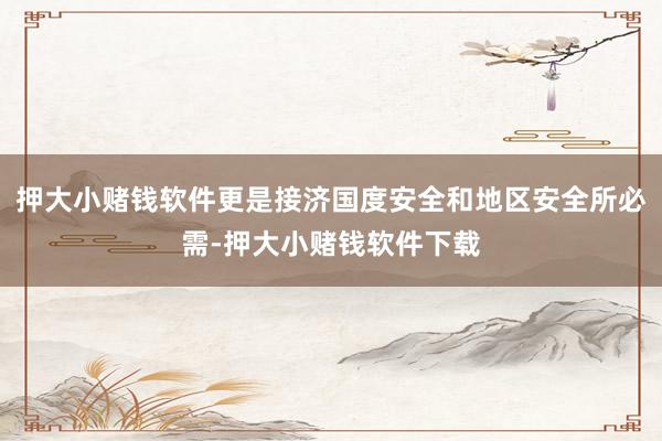 押大小赌钱软件更是接济国度安全和地区安全所必需-押大小赌钱软件下载