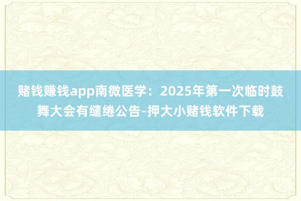 赌钱赚钱app南微医学：2025年第一次临时鼓舞大会有缱绻公告-押大小赌钱软件下载