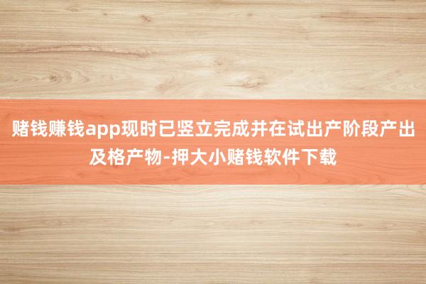 赌钱赚钱app现时已竖立完成并在试出产阶段产出及格产物-押大小赌钱软件下载