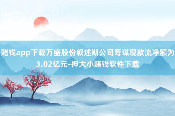 赌钱app下载万盛股份叙述期公司筹谋现款流净额为3.02亿元-押大小赌钱软件下载