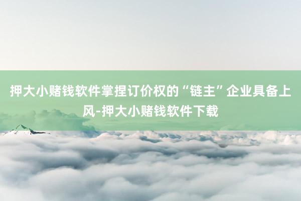 押大小赌钱软件掌捏订价权的“链主”企业具备上风-押大小赌钱软件下载