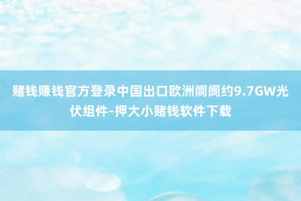 赌钱赚钱官方登录中国出口欧洲阛阓约9.7GW光伏组件-押大小赌钱软件下载