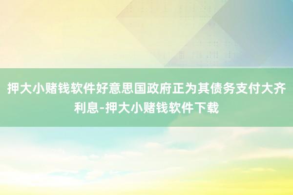 押大小赌钱软件好意思国政府正为其债务支付大齐利息-押大小赌钱软件下载