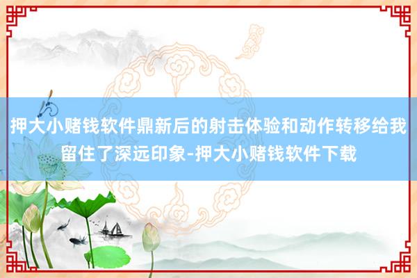 押大小赌钱软件鼎新后的射击体验和动作转移给我留住了深远印象-押大小赌钱软件下载